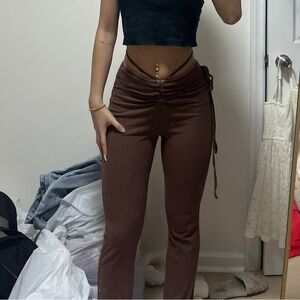 Comfy I.AM.Gia look alike brown string v waist flare pants